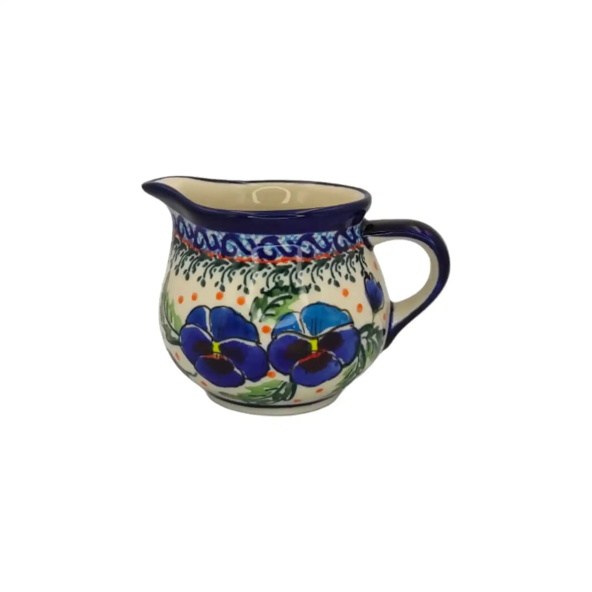 Polish-pottery-Coffee-and-Tea-set-Pansies-Flowers_1