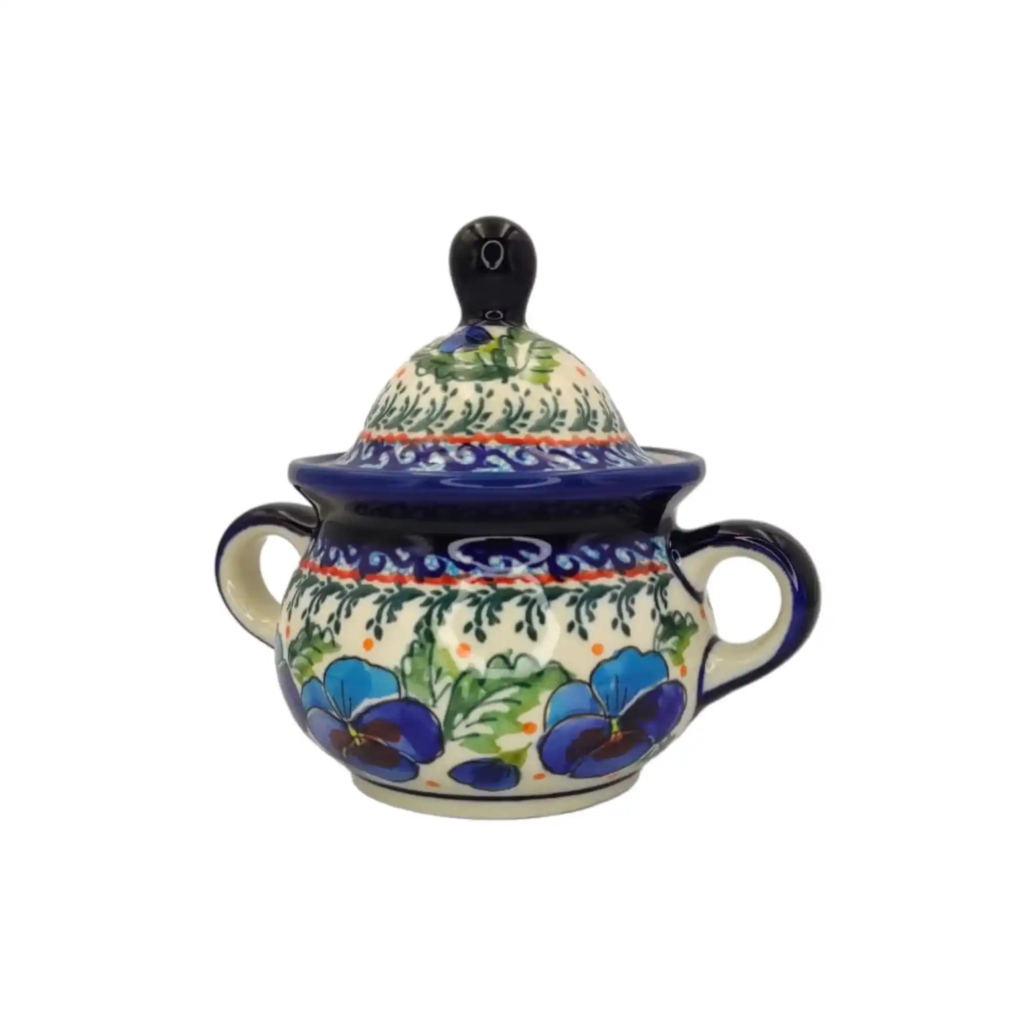 Polish-pottery-Coffee-and-Tea-set-Pansies-Flowers_3