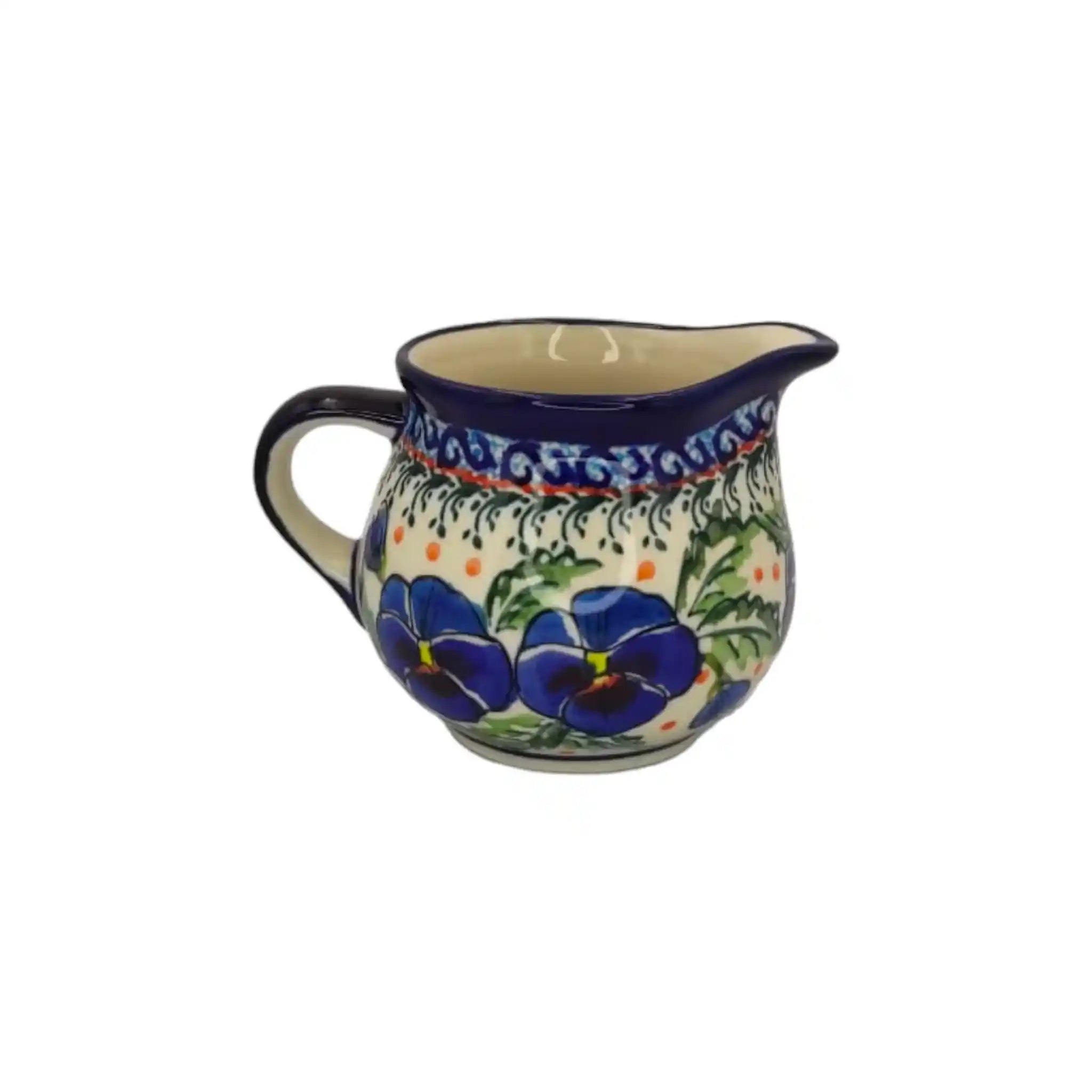 Polish-pottery-Creamer-Pansies-Flowers_2