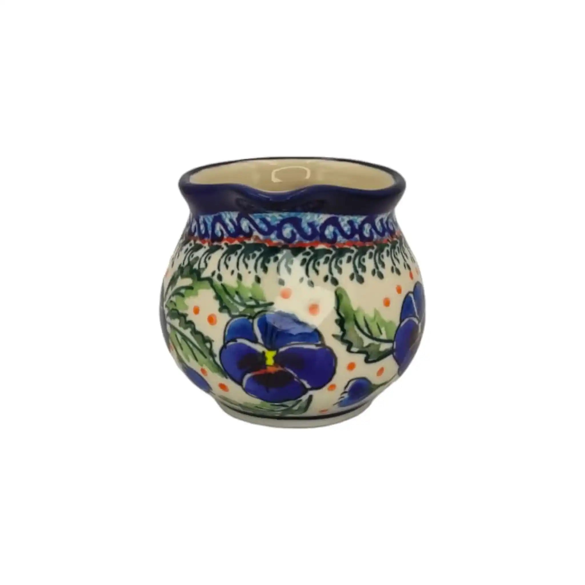  Analyzing image     Polish-pottery-Creamer-Pansies-Flowers_3