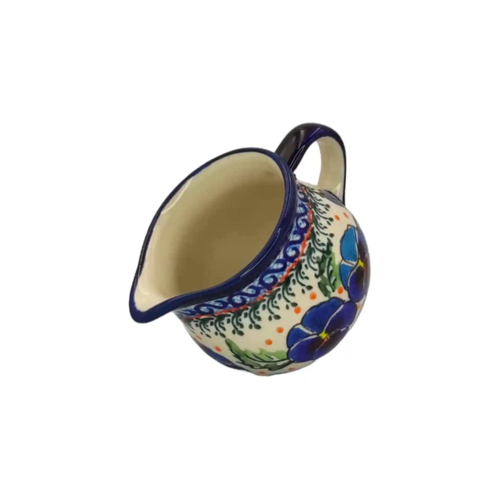 Polish-pottery-Creamer-Pansies-Flowers_5