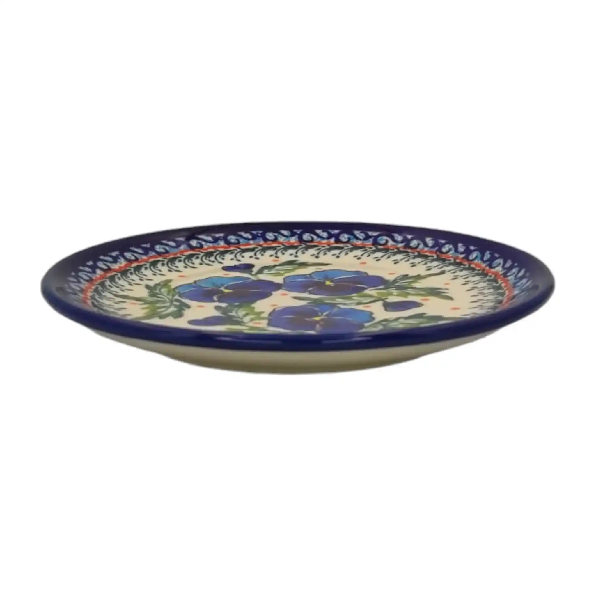 polish-pottery-dessert-plate-pansies-flowers_3