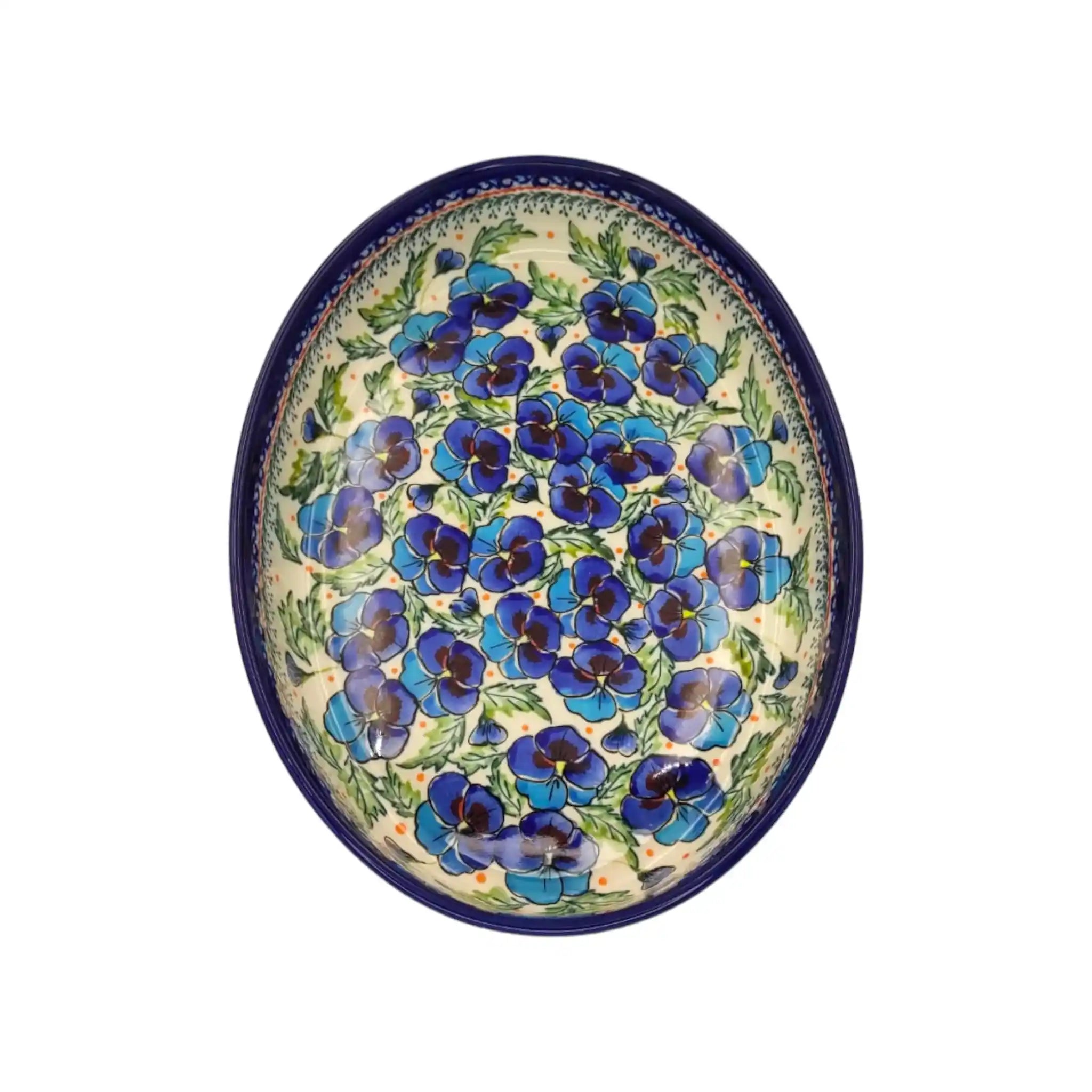 polish-pottery-small-oval-dish-pansies-flowers_1