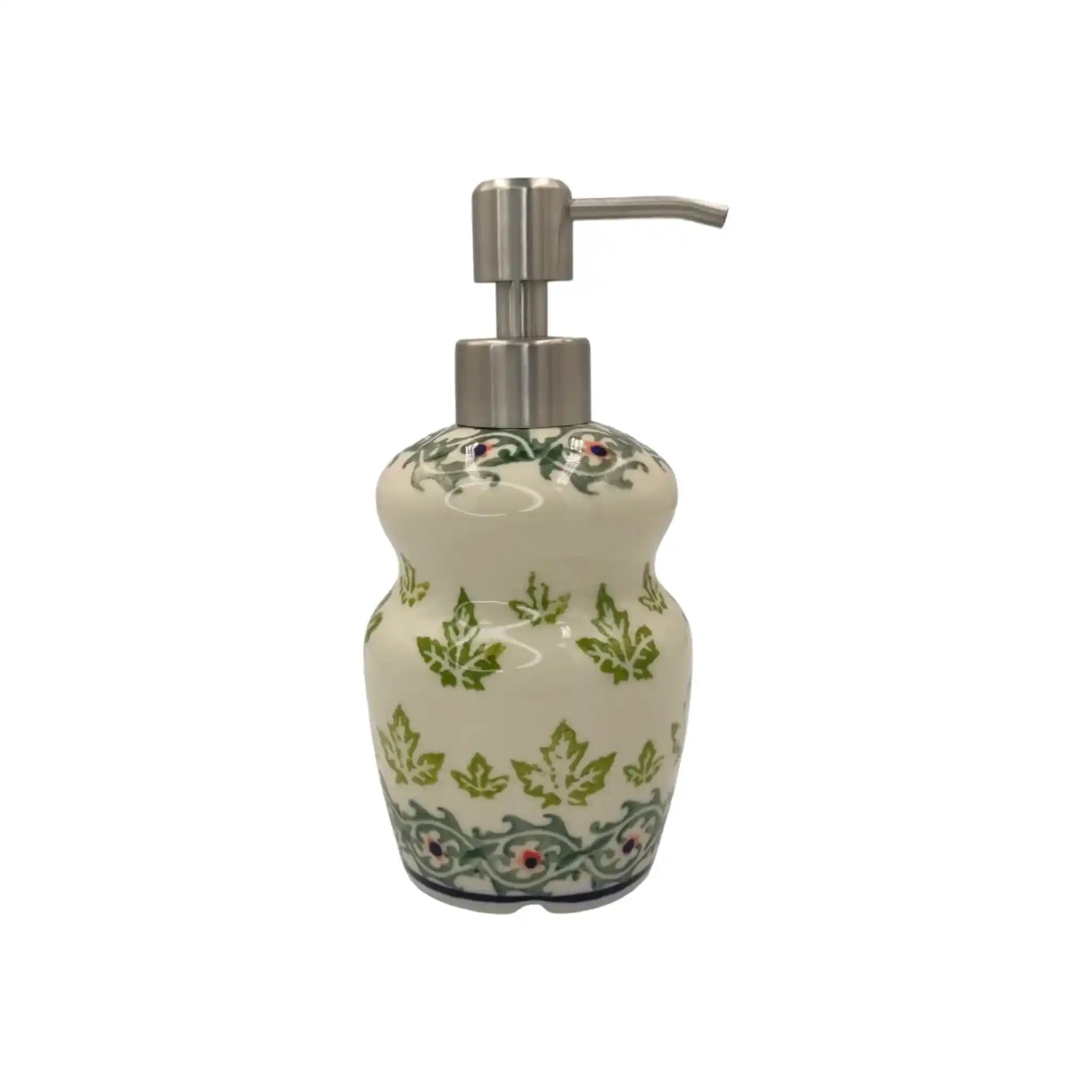 polish-pottery-soap-dispenser-green-floral_1